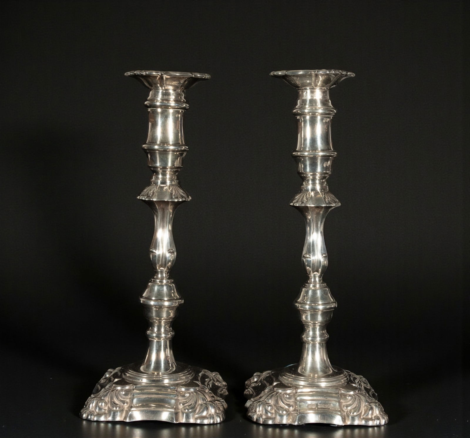 Beautiful pair of silver candlesticks from Birmingham, England, circa 1900 (1 of 11)