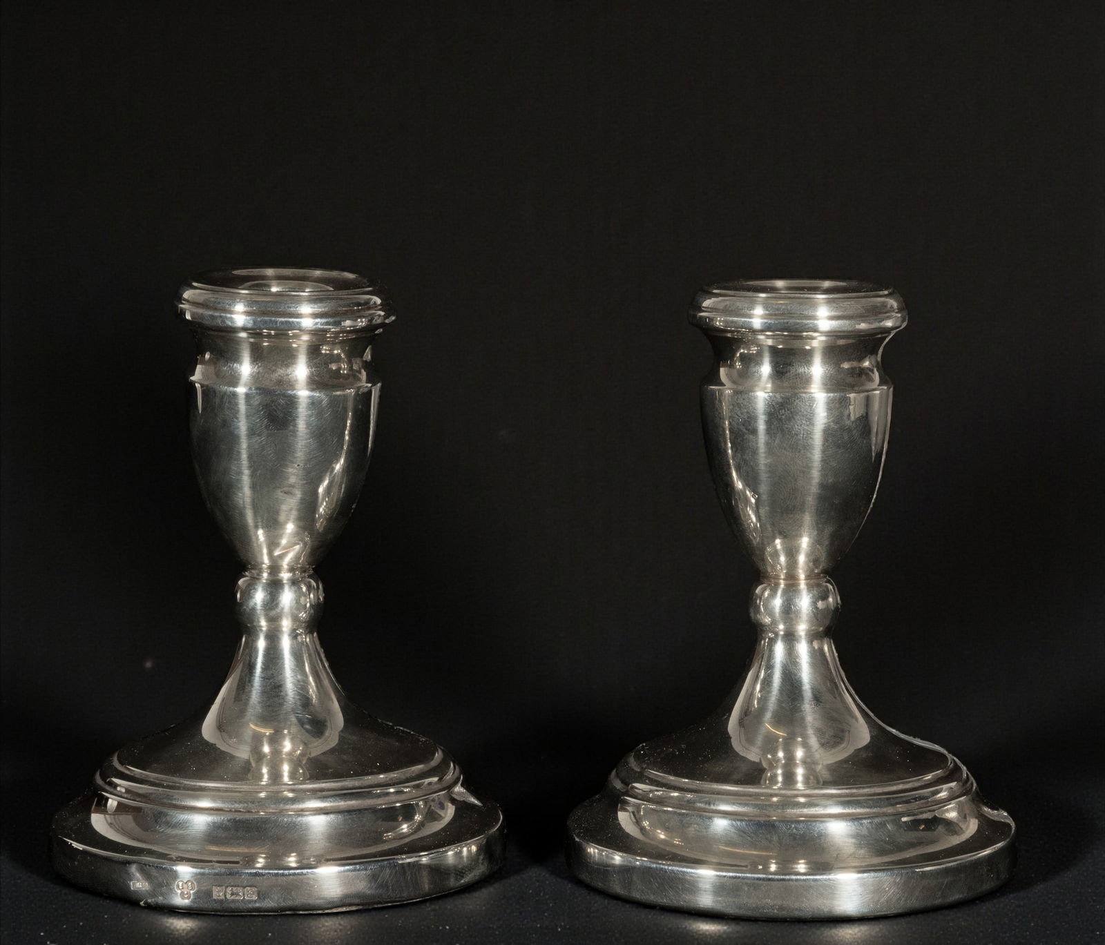 Beautiful pair of silver candlesticks from Birmingham, England, circa 1900 (1 of 5)