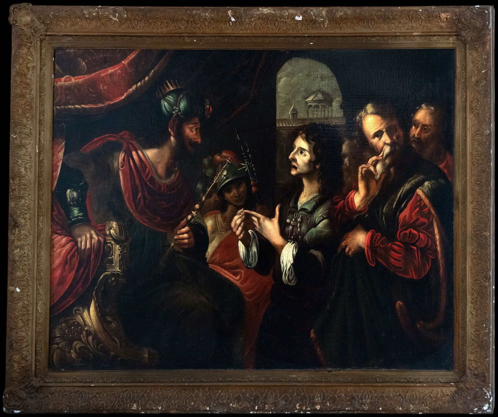 David before Saul. Italian Baroque school. 17th century (1 of 6)