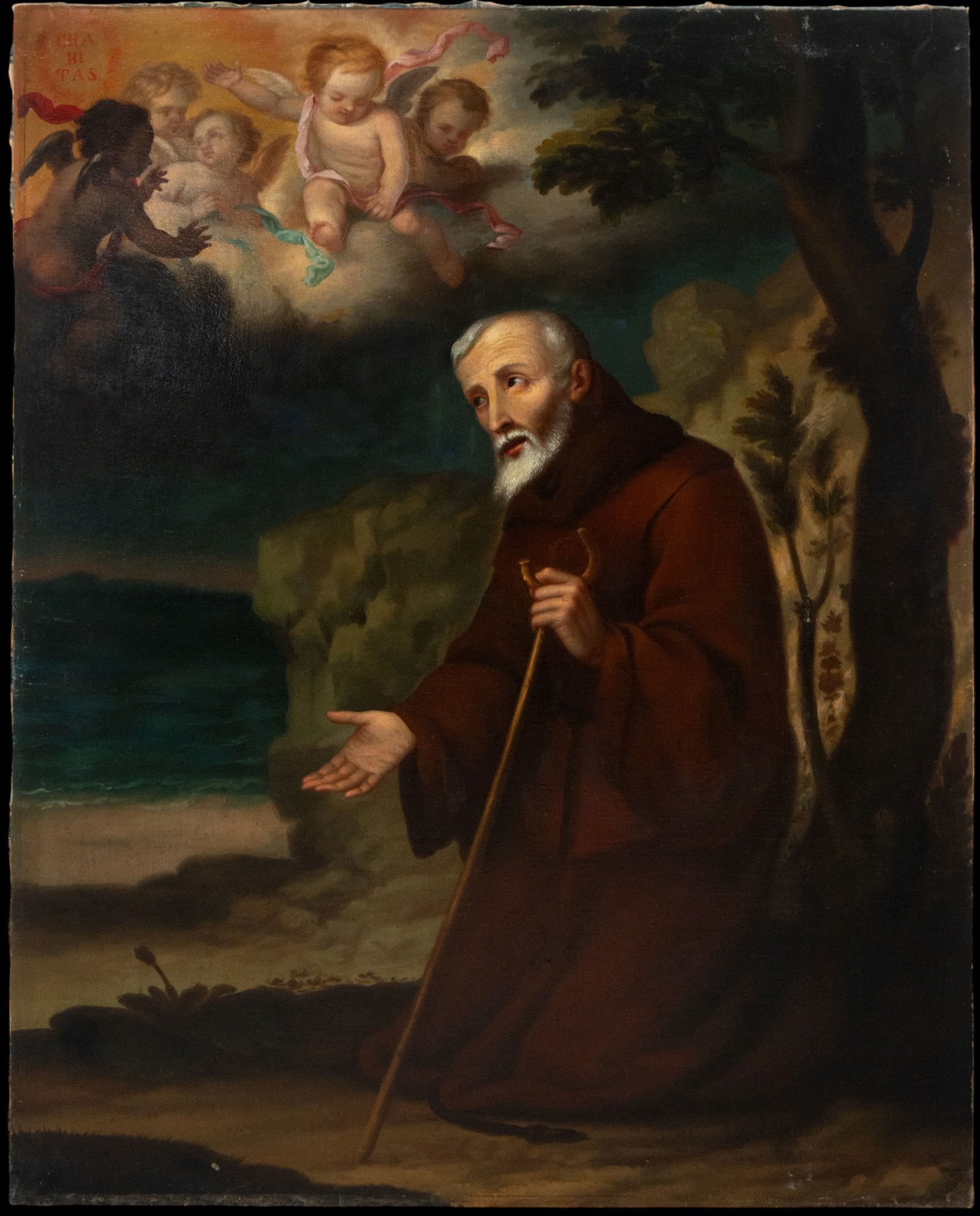 Saint Francis in Ecstasy. New Spanish Baroque School. 18th Century. (1 of 7)