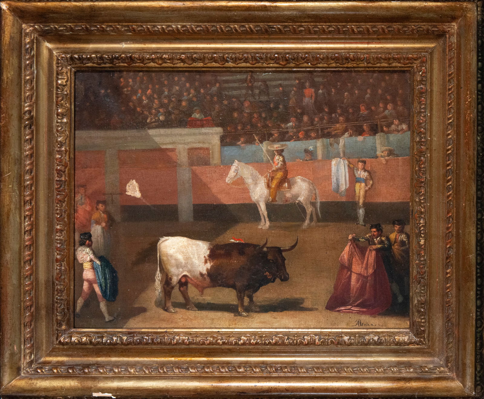 Bullfight. Signed Alenza. Spanish Romantic School. 19th Century (1 of 5)