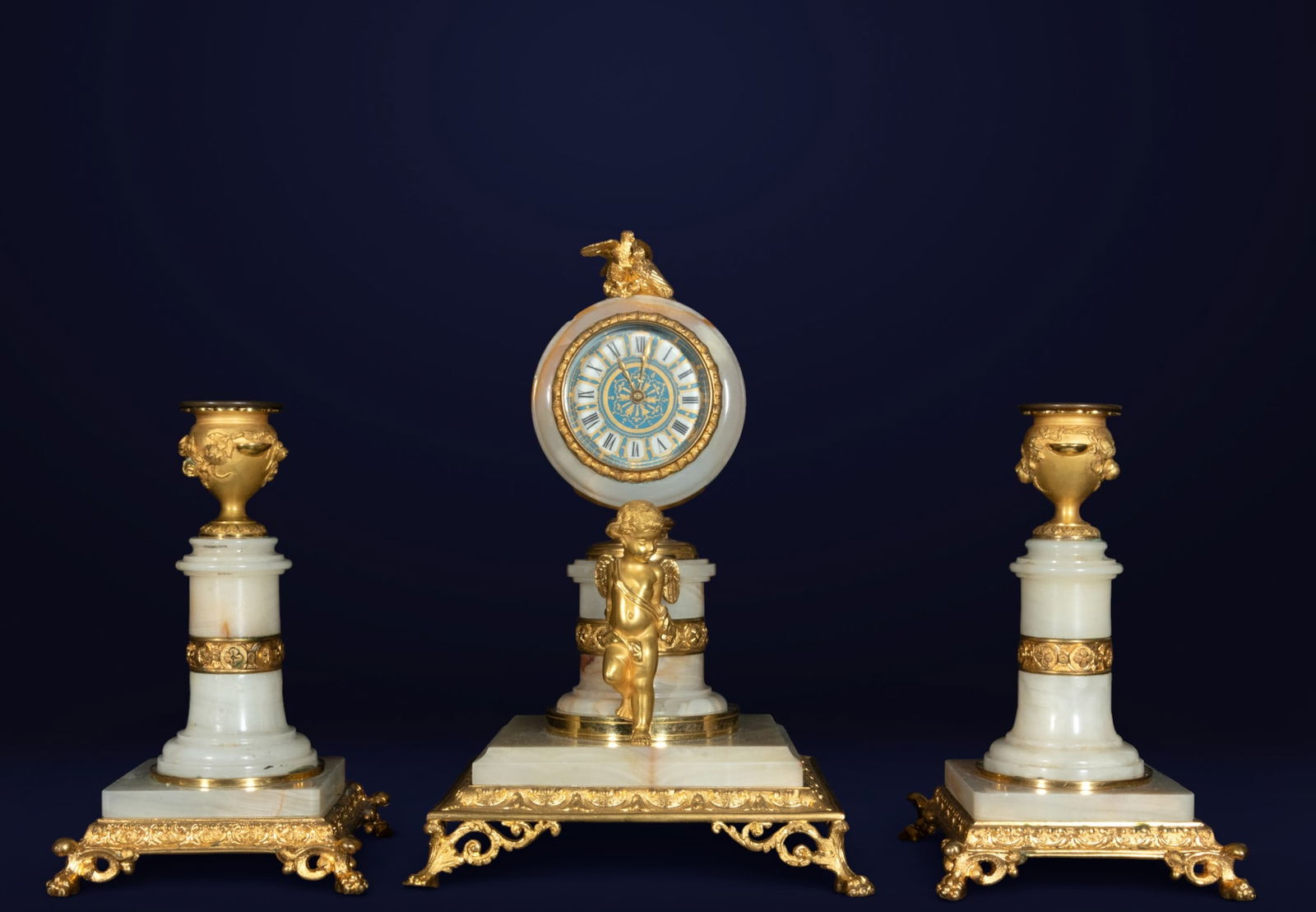 Elegant Fireplace Ornament with Chained Cupid, 19th Century Napoleon III (1 of 4)