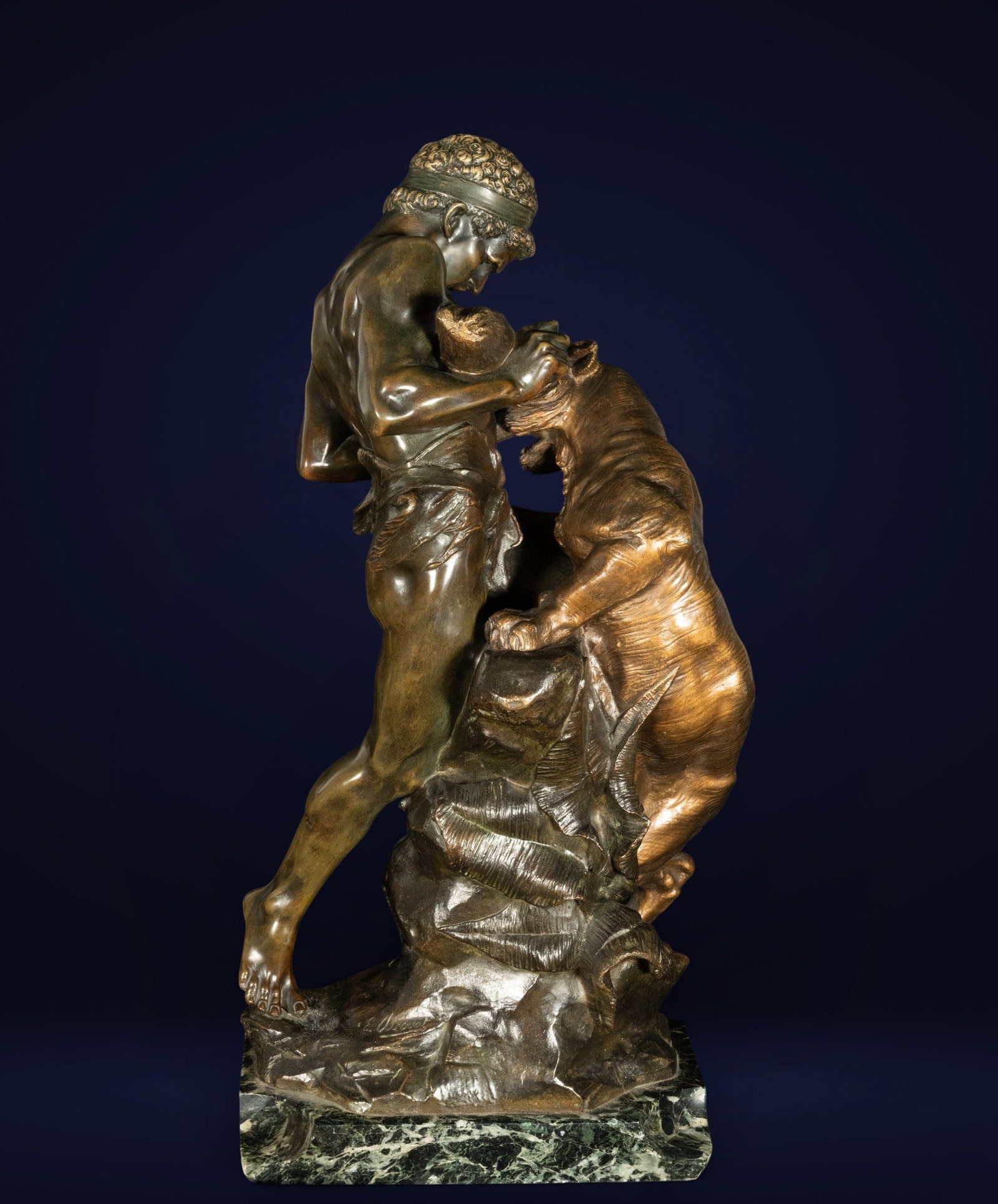 Edouard DROUOT (1859-1945), 19th century - Extraordinary and Large Sculpture of Hercules taming the (1 of 6)