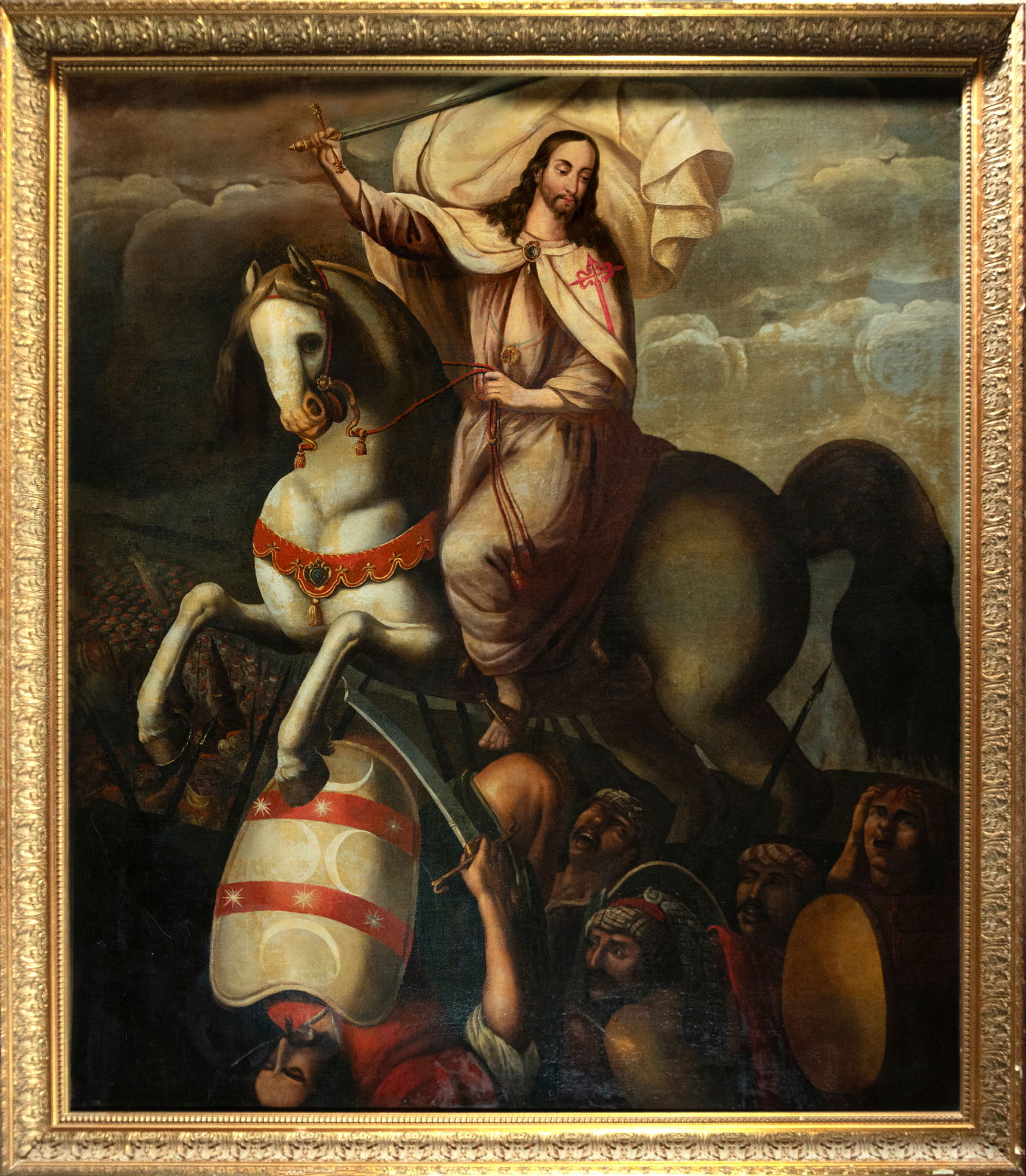 Monumental Santiago Matamoros - 17th Century - Colonial School, Mexico, Anonymous New Spanish of the (1 of 12)