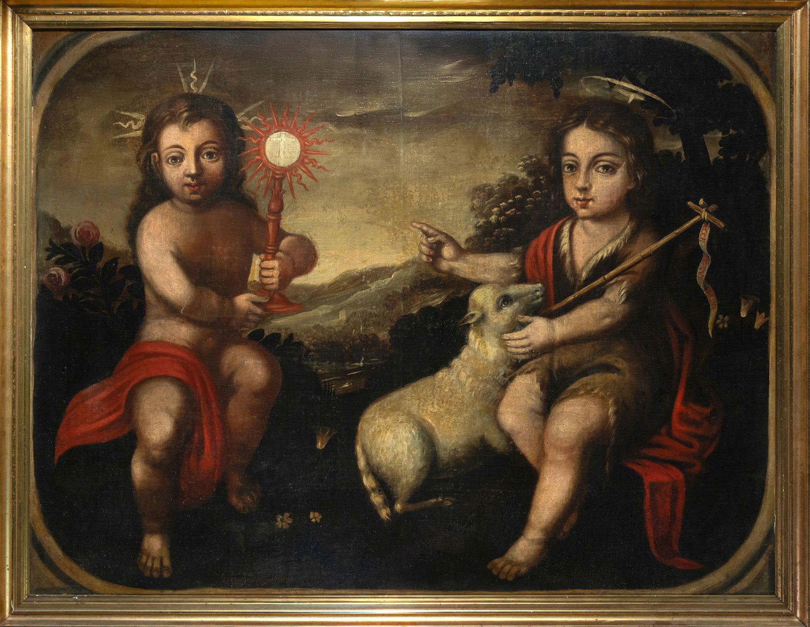 Colonial School of New Spain, San Juanito and Niño Jesus, 17th century (1 of 7)