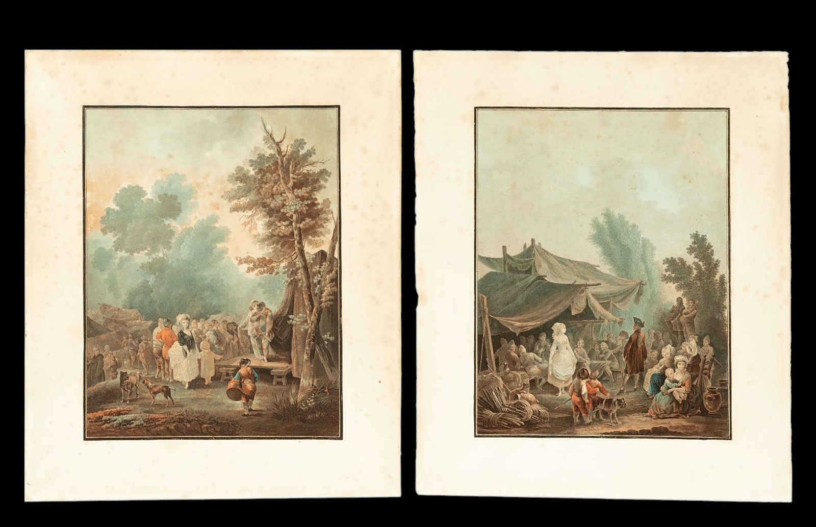 Charles Melchior Descourtis (Paris, 1753-1820) - "La Noce de Village et la Foire de Village" Pair of (1 of 1)