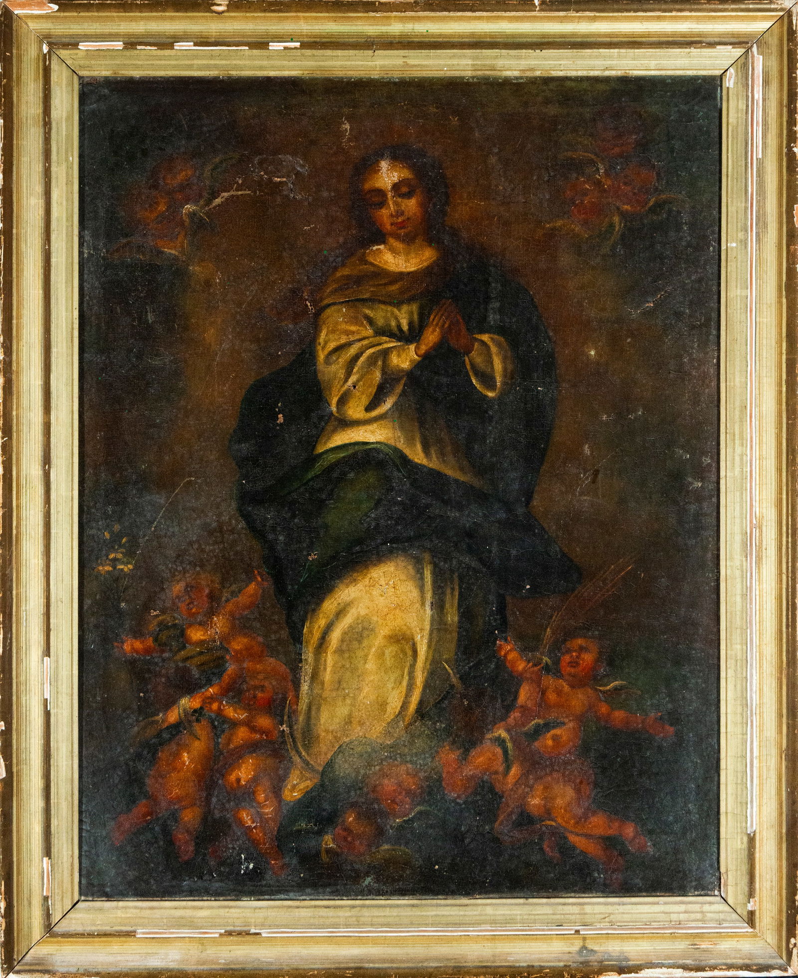 Colonial School - Oil on canvas Immaculate Virgin (1 of 6)