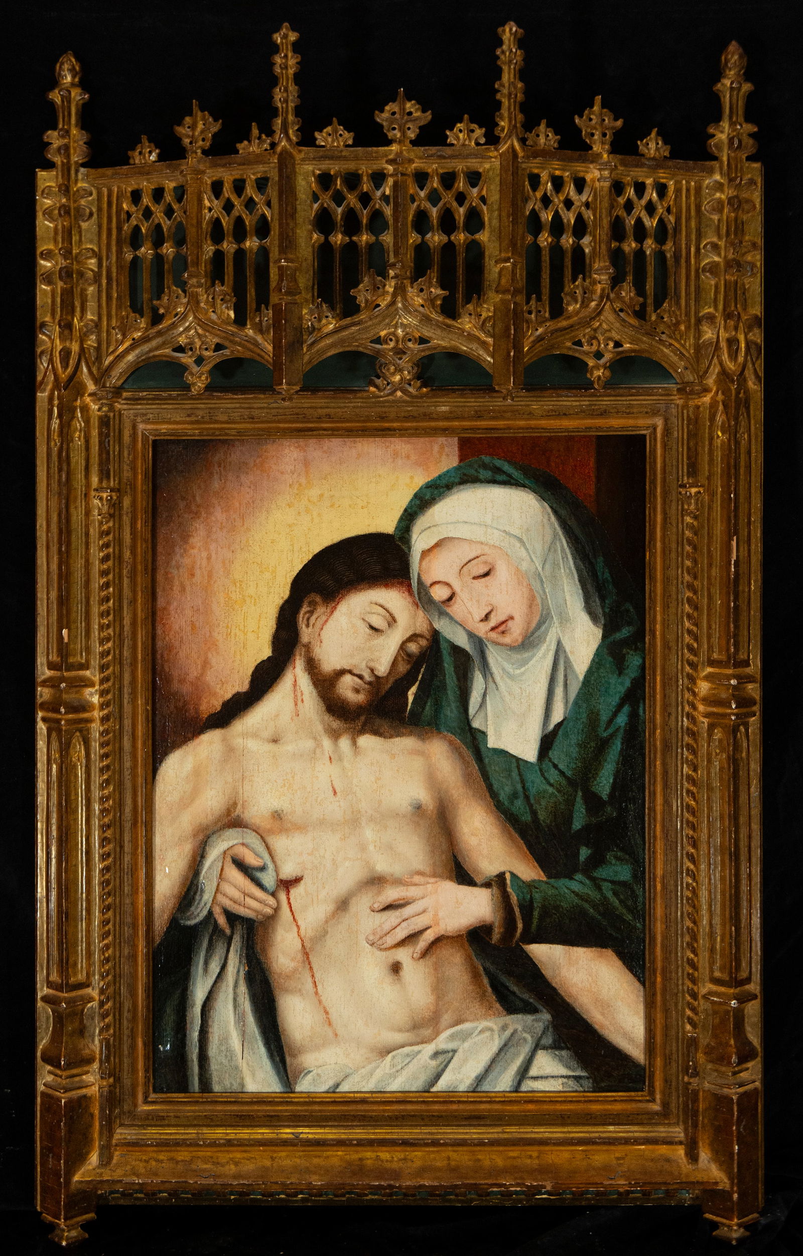 Important Descent - WORKSHOP/MANNER OF JUAN DE FLANDES Juan de Flandes (c. 1465–Palencia, Crown of: Measurements: 62 × 44 - 105 × 63 cm - Hispano-Flemish School of the early 16th century