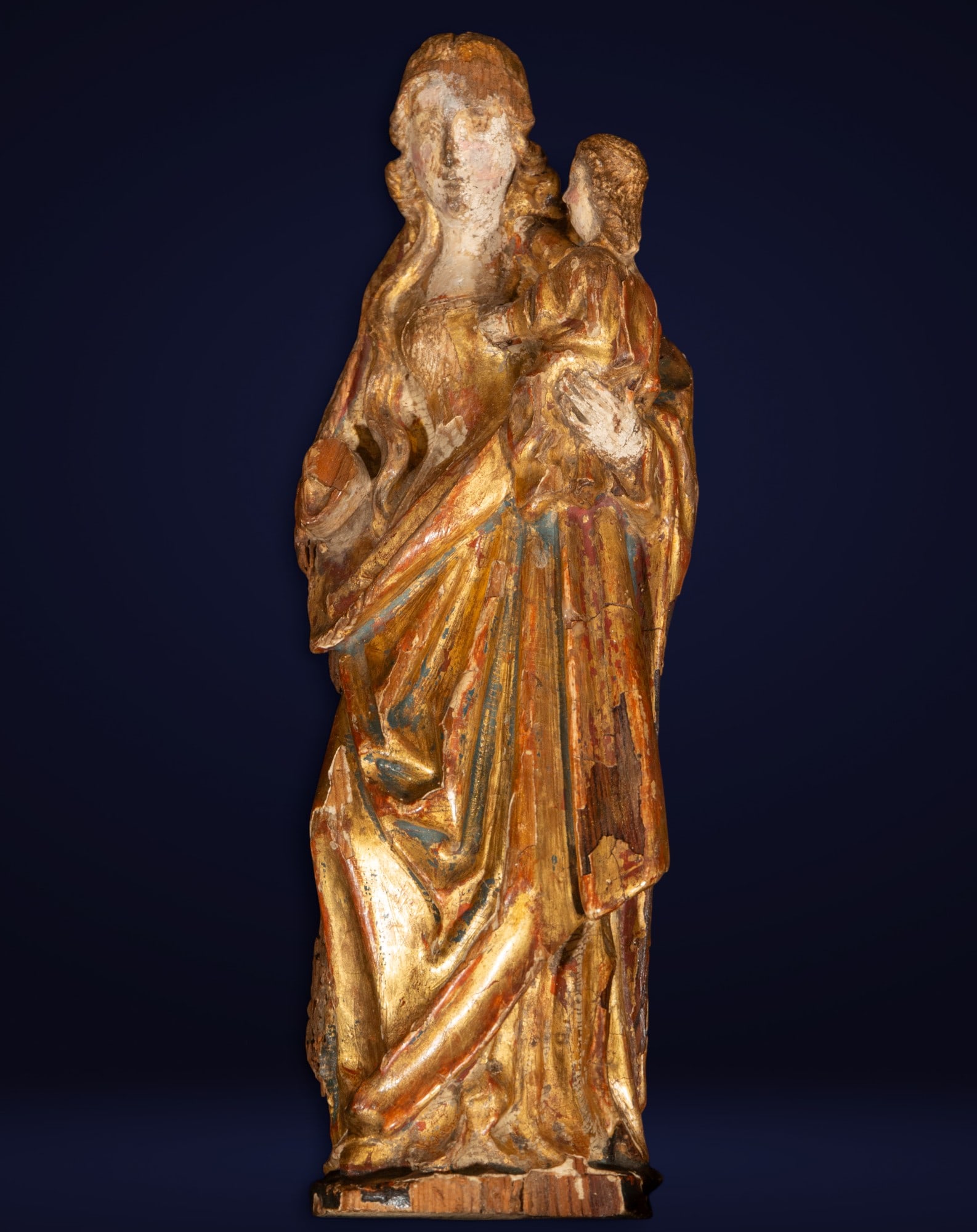 Gothic School, South Germany, Madonna: Measurements 29 × 12 × 4 cm