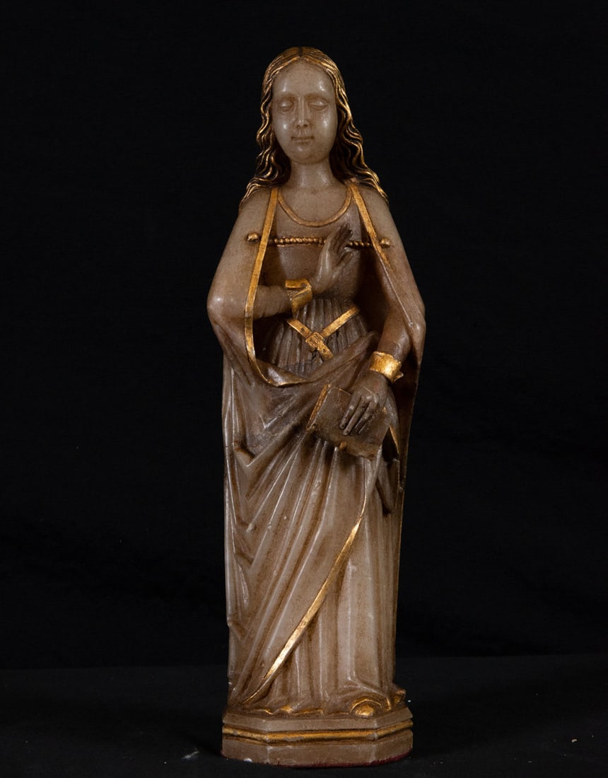 Mary Magdalene in Alabaster, following Flemish Gothic models, 19th century (1 of 7)