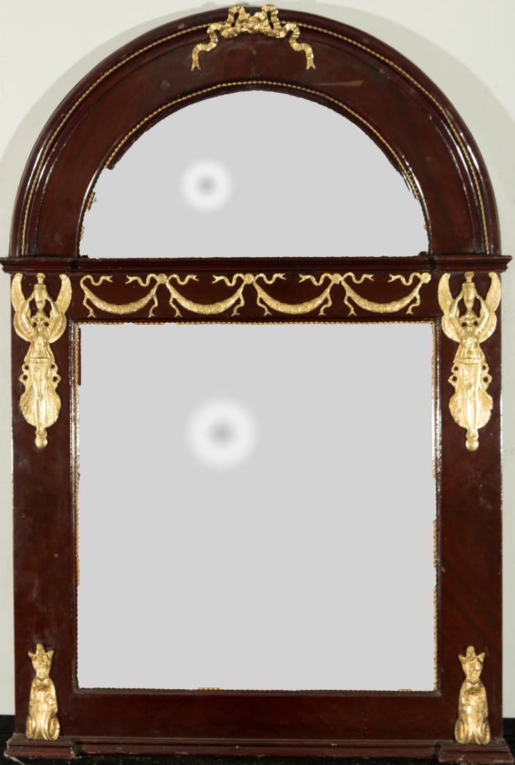 Wood and bronze mirror, late 19th century (1 of 8)