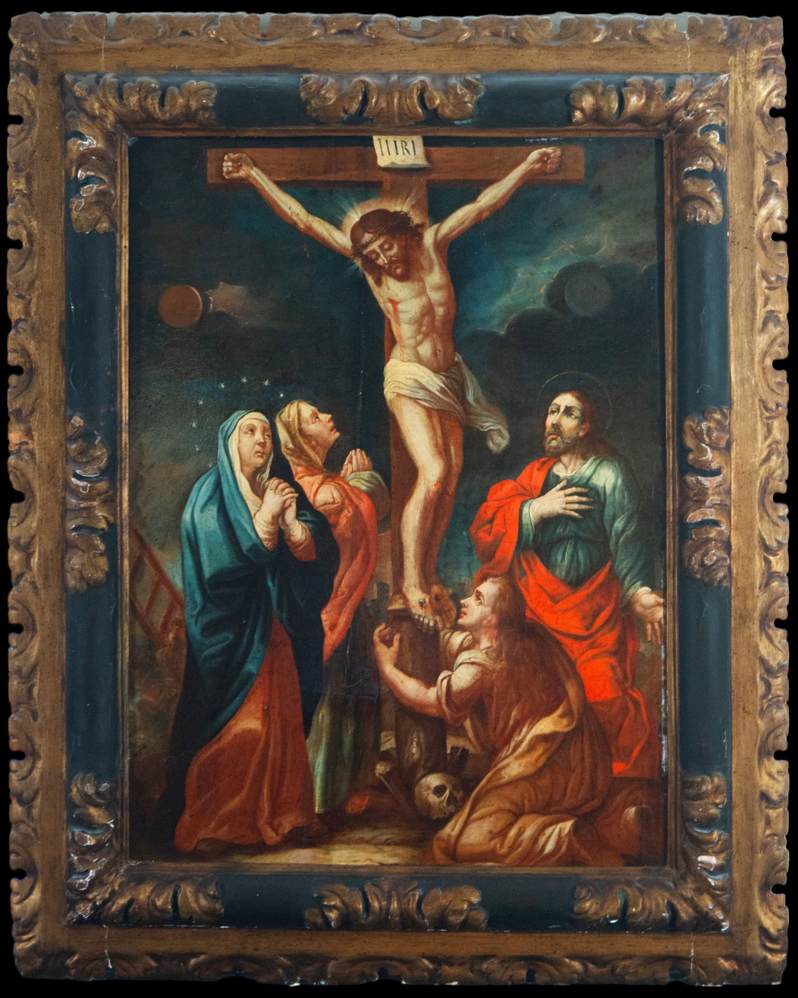 Christ on the Cross with the Virgin and Saints, Mexico, 18th century (1 of 12)