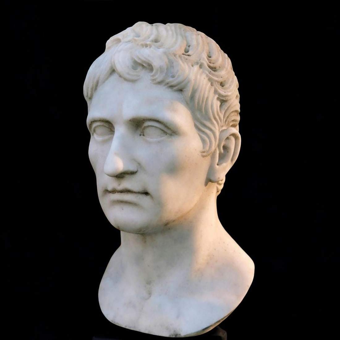 Bust of 'Augustus Imperatoris' in Carrara marble, Italy, 20th century (1 of 5)