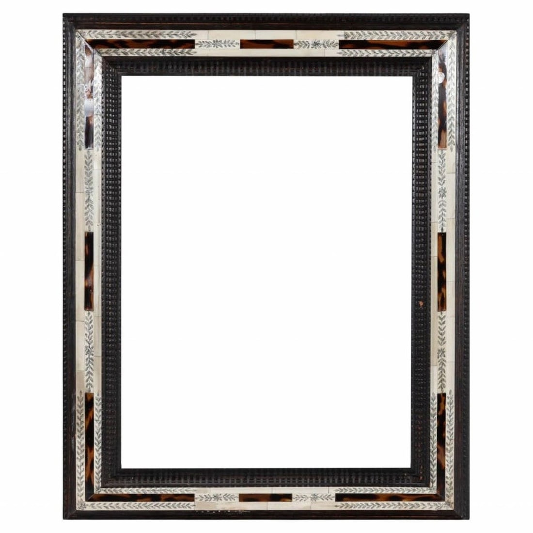 Italian ebonized tortoiseshell and carved bone frame, 19th century (1 of 20)