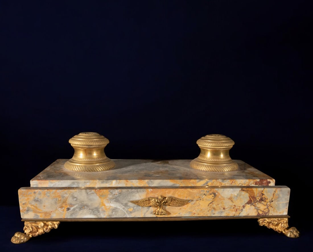 Marble and bronze writing desk (1 of 7)