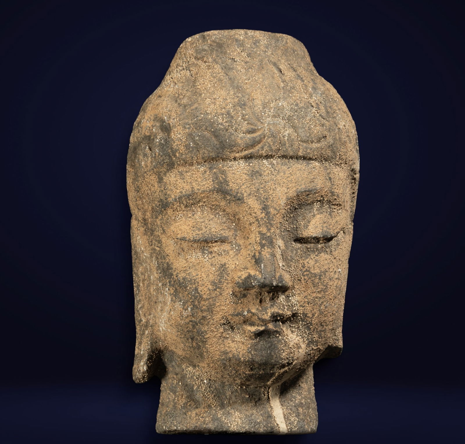 Rare Burmese/Myanmar Buddha Head in Stone, 19th Century (1 of 4)