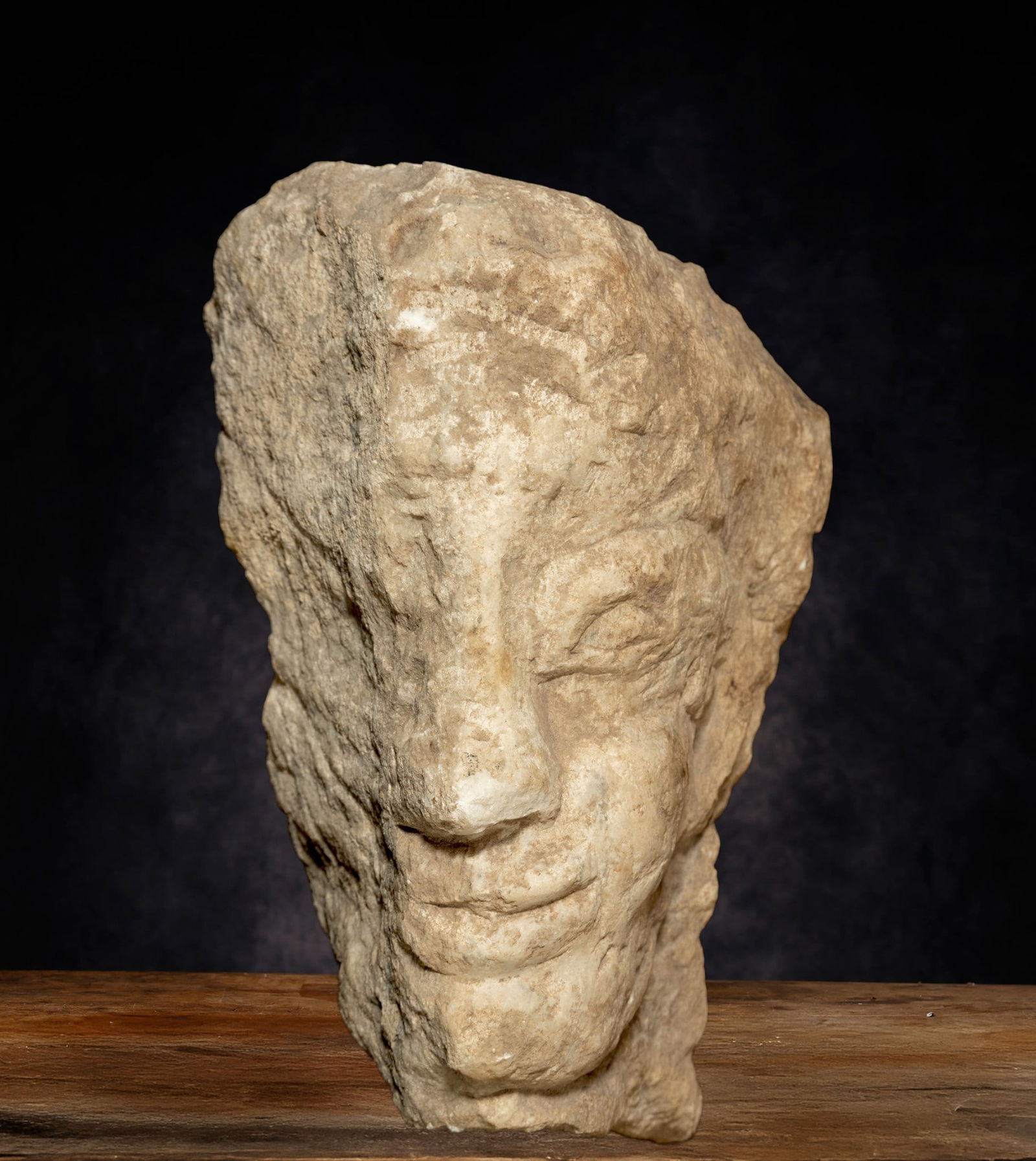 Ancient stone head, 15th century (1 of 4)