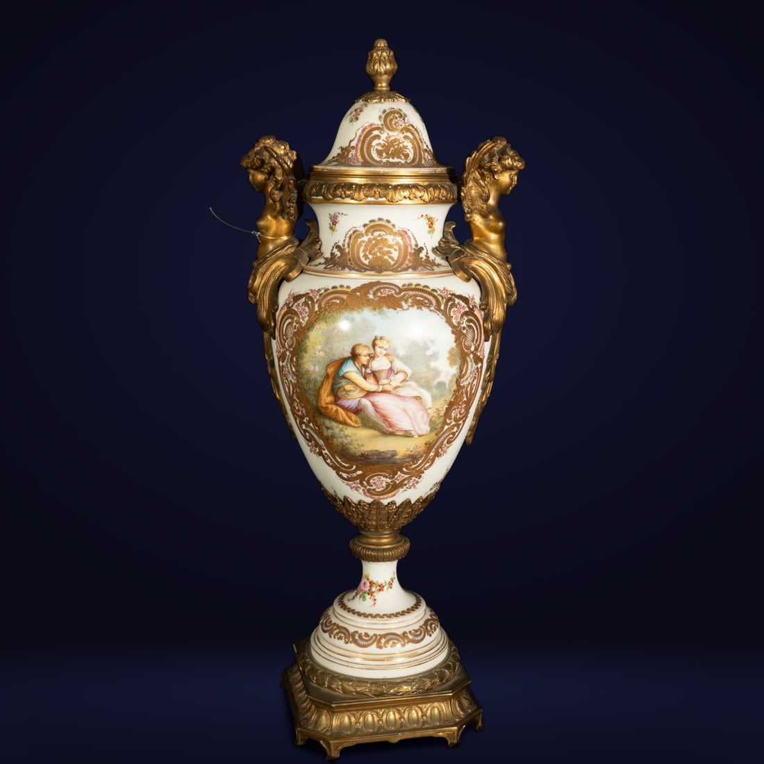 Exceptional large 19th century Sevres vase, hand-enamelled (1 of 14)