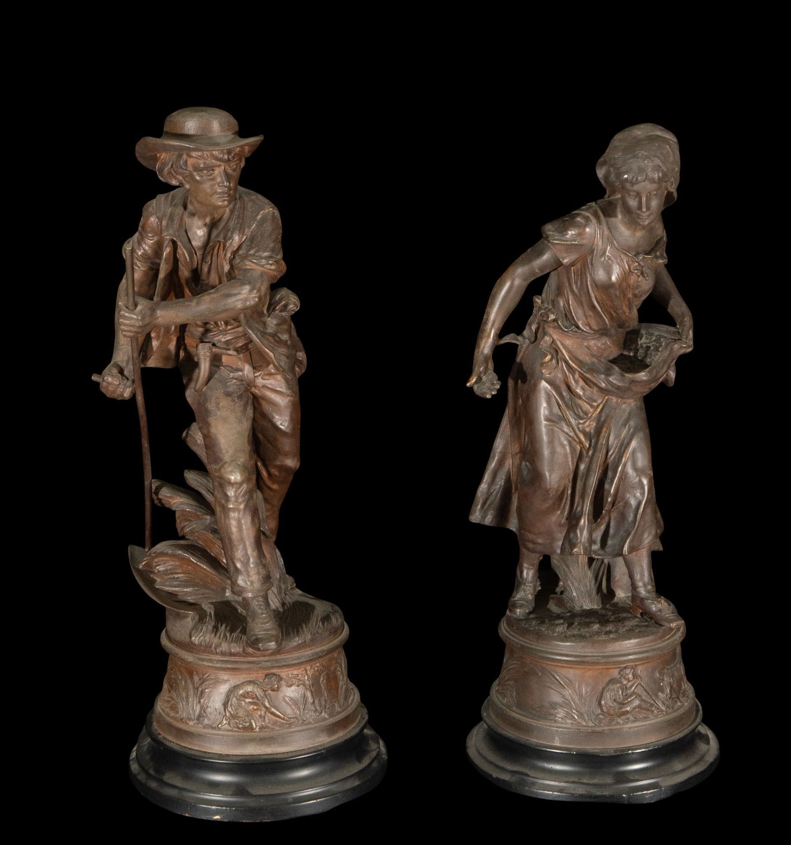 Calamine peasant couple. French School. 19th century. (1 of 6)