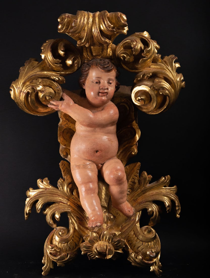 Wall Sconce with Rococo Cherub, Italy, 18th century (1 of 12)