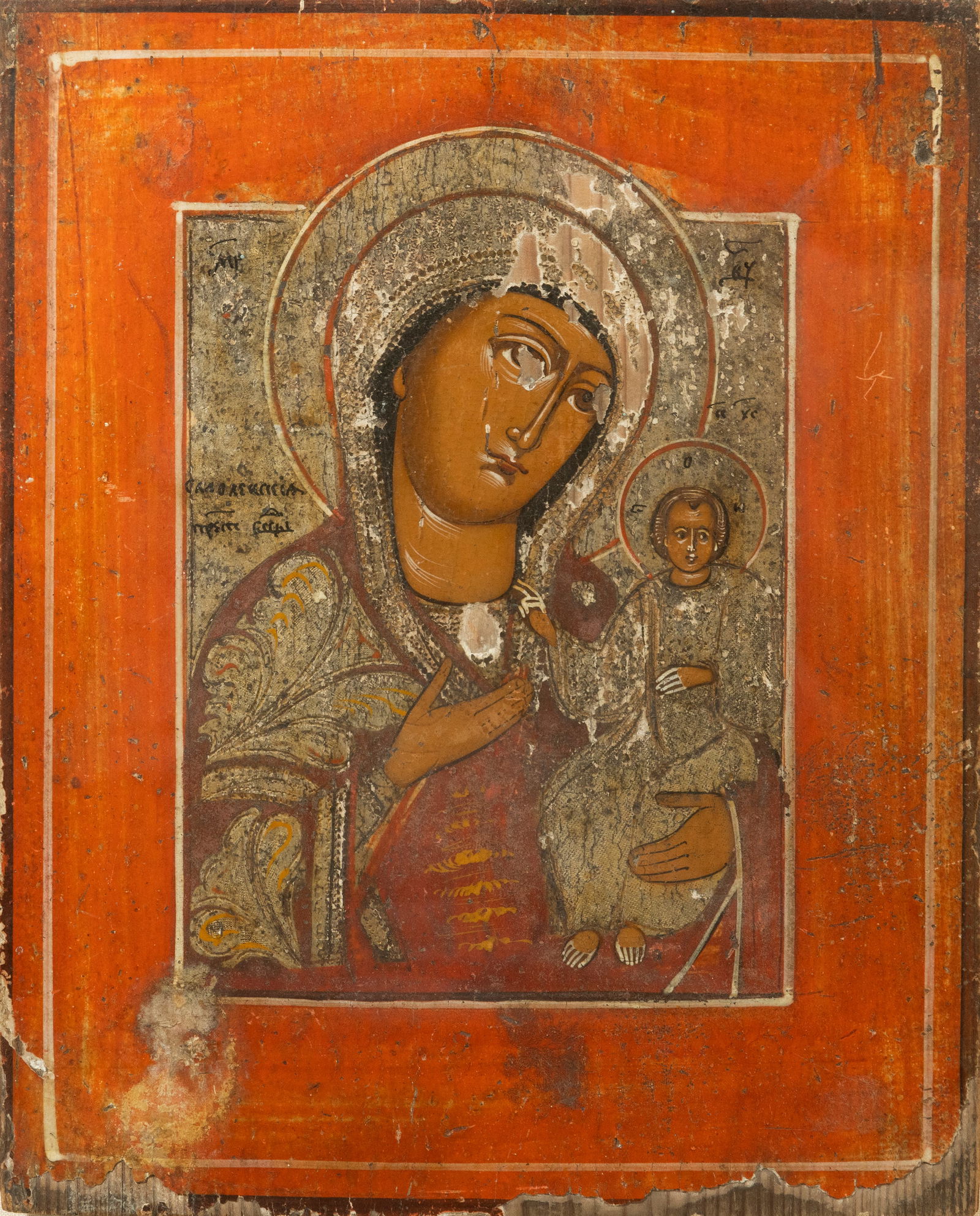 Antique Greek Orthodox Icon of Madonna - 18th Century Veneto Cretan Work (1 of 4)