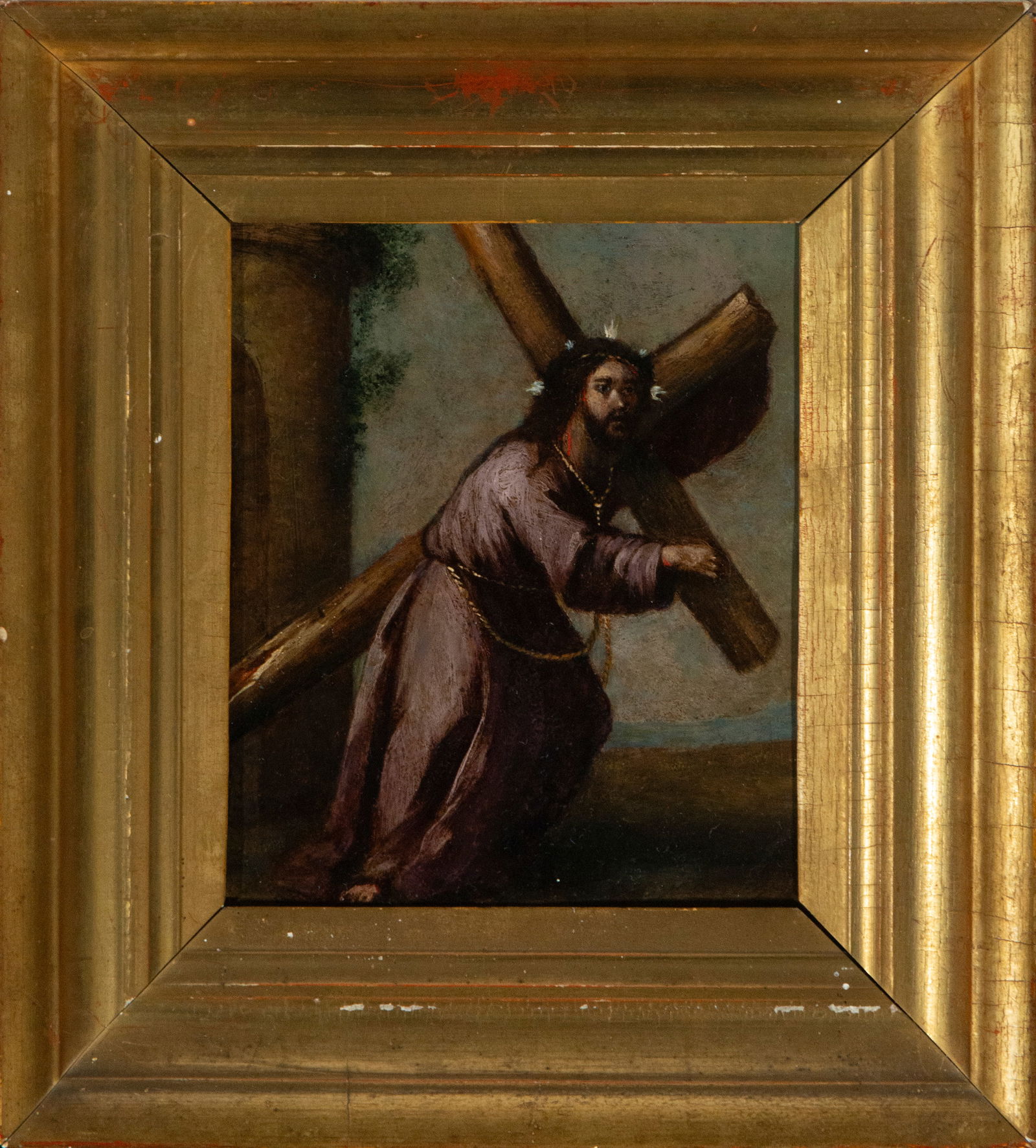 Sevillana School, 17th century, Nazarene, oil on copper (1 of 4)