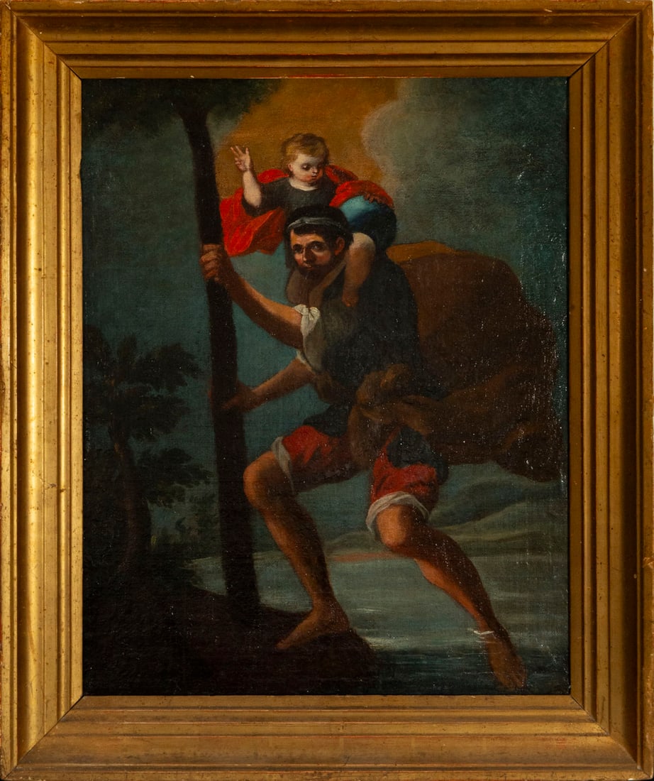 San Cristóbal, 18th-century Mexican colonial town: Oil on canvas, dimensions: 40 x 30 cm. Dimensions with frame: 50 x 40 cm