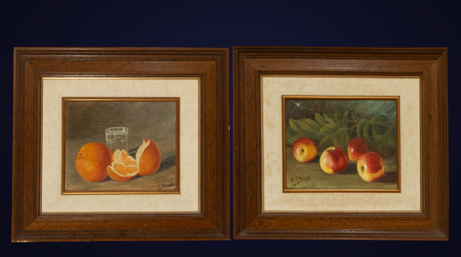 Pair of fruit still lifes. Francisco Clemente Maeso. Spanish School. 20th century. (1 of 9)