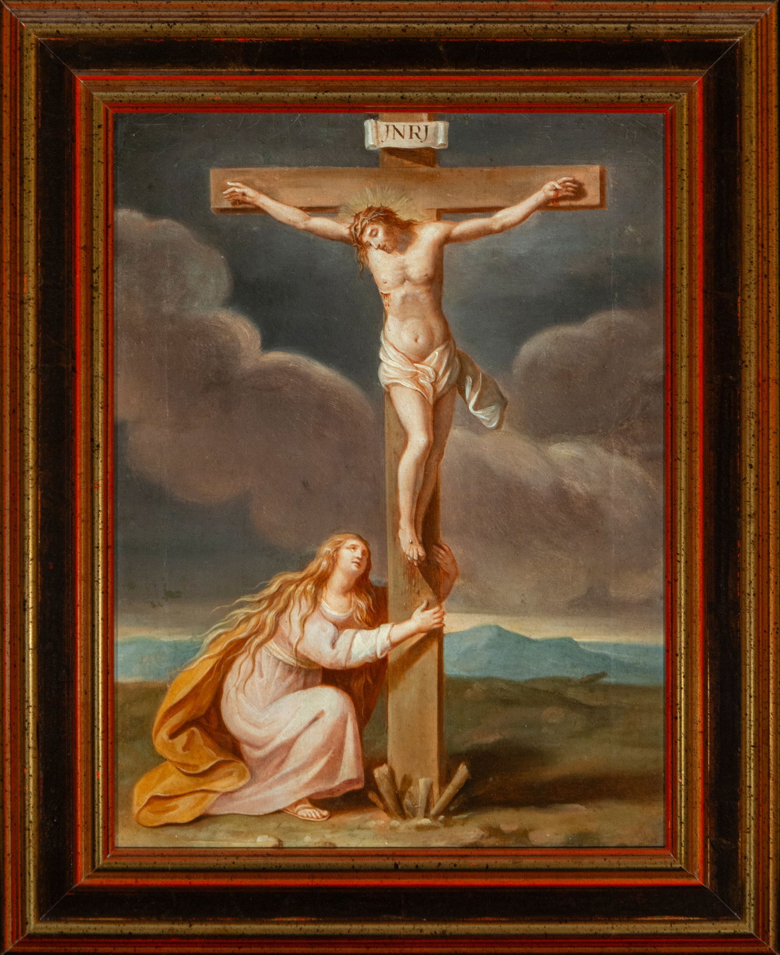 Magdalene at the foot of the cross, Aragonese school of the Círculo de Bayeu, 18th century (1 of 6)