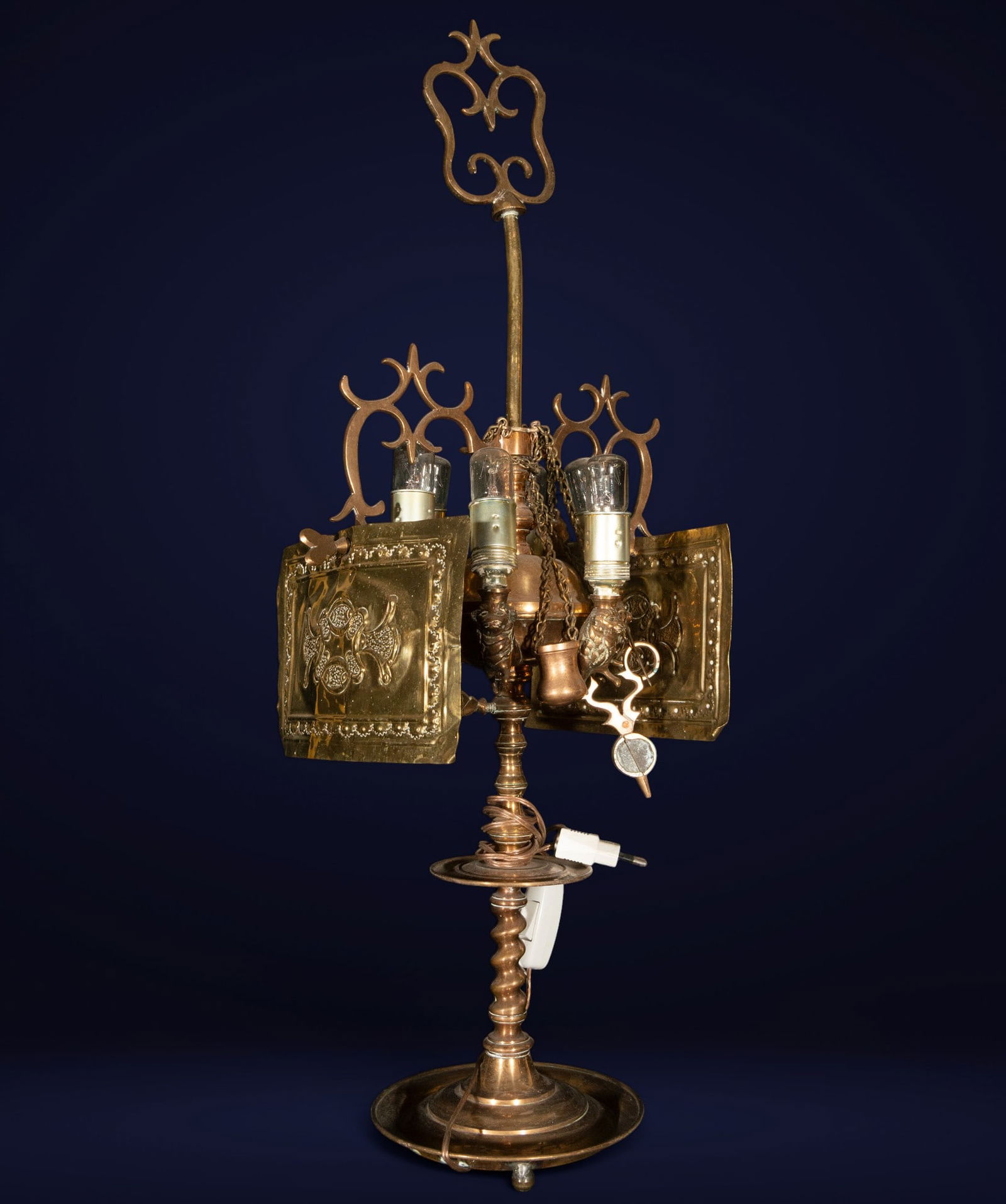 Neo-Renaissance bronze candle, Spain, late 19th century (1 of 5)