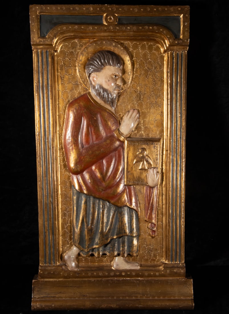 Plateresque relief with Saint Francis of Assisi in the Renaissance Plateresque style, late 19th (1 of 20)