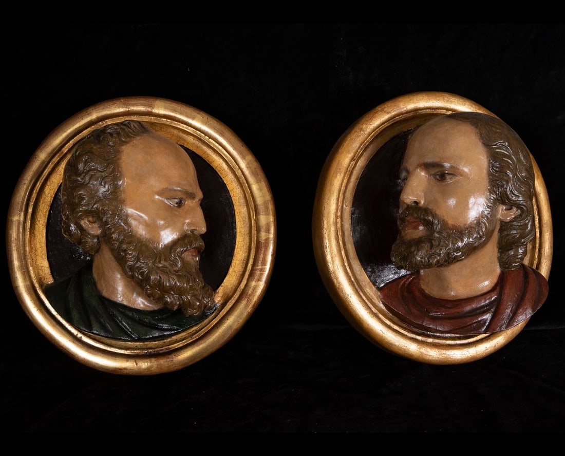 18th Century Italian School - Socrates and Plato: Representing Socrates and Plato respectively. Each measures 31 x 31 x 13 cm.