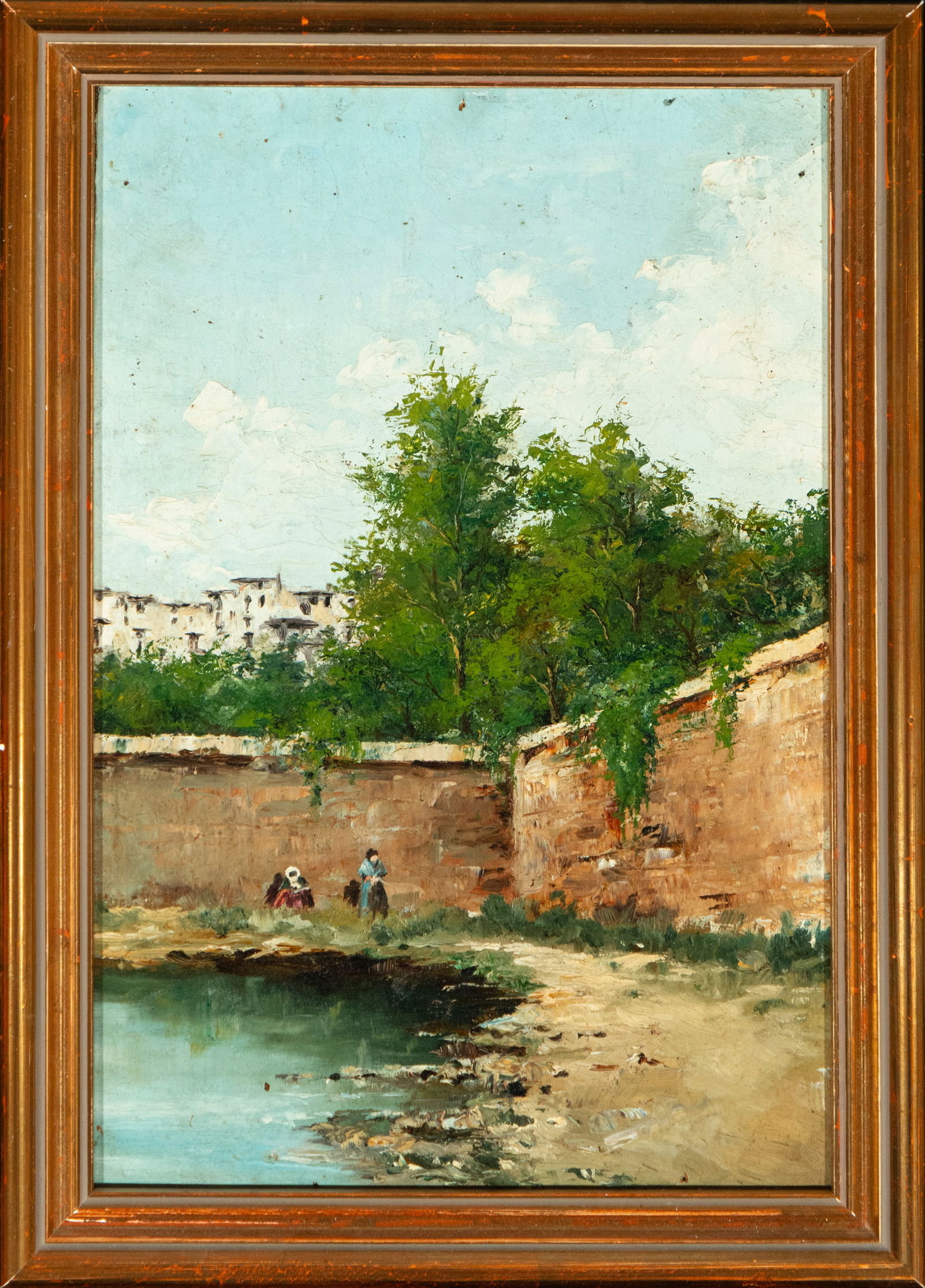 Rural landscape of Granada by Emilio Alvarez Ayllón, Granada, 1889: Oil on panel, Measurements 34 x 22 cm (39 x 27 cm with frame)