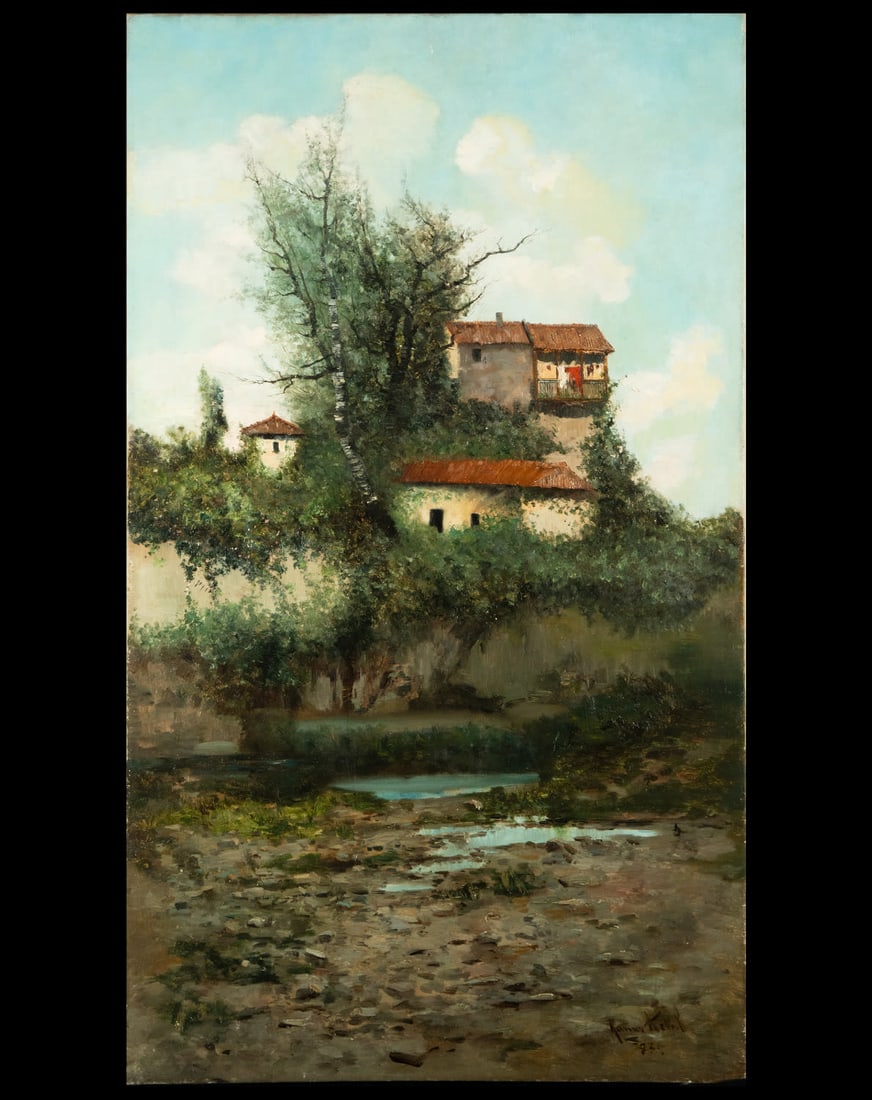 José Ramos Artal, landscape, 1983: Oil on canvas measurements: 100 x 57 cm