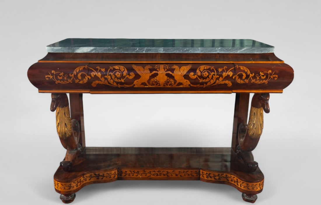 Empire style console in Raíz y Frutal marquetry, 19th century (1 of 4)
