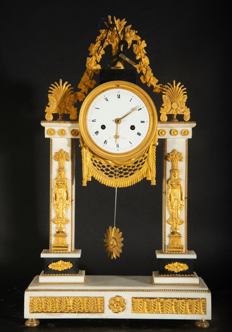 Elegant French Table Clock, Deschamps à Paris, Empire style, 19th century (1 of 8)