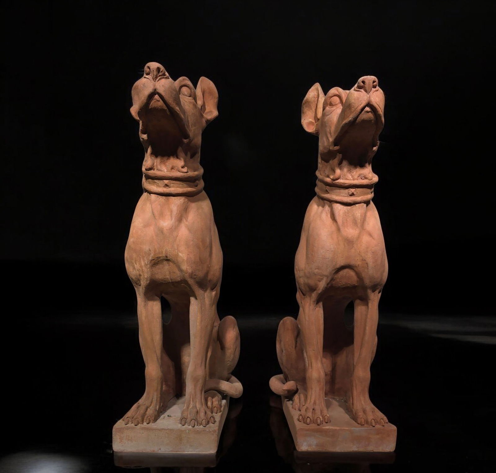 Pair of dogs in terracotta, Italy, 20th century (1 of 3)