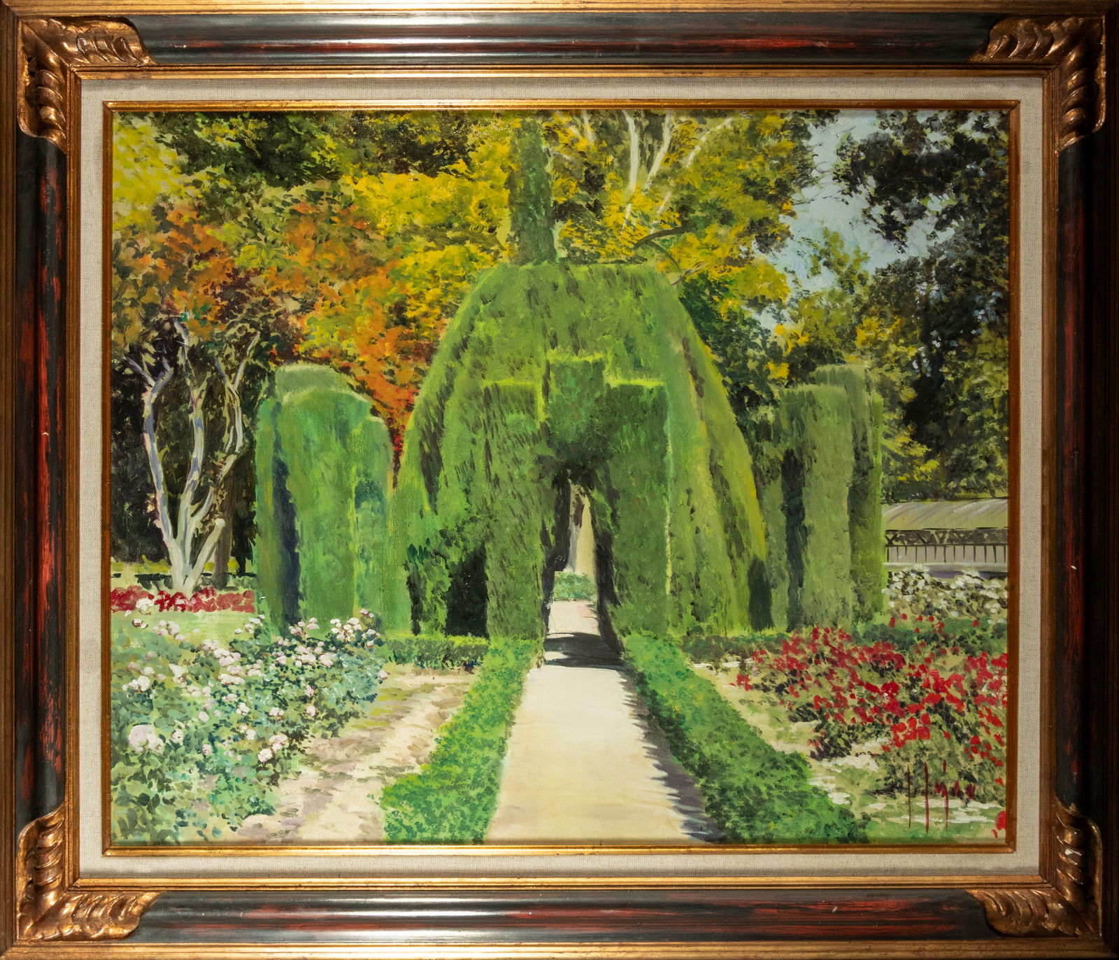 ISIDORO L?ZARO FERRE (1949) - Garden: Oil on canvas. Measurements: 60 x 73 cm.