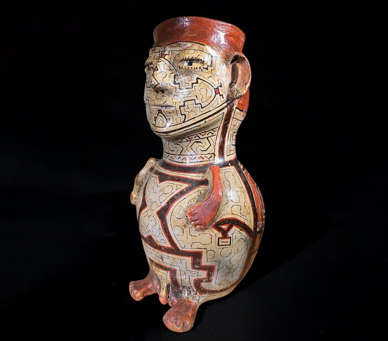 Shipibo vase made of clay, Peru, 20th century (1 of 8)