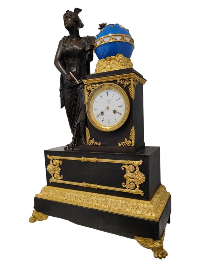 Monumental French Empire Table Clock Clock H.Robert - Horloger de La Reine, Paris, Date Vers (1 of 8)