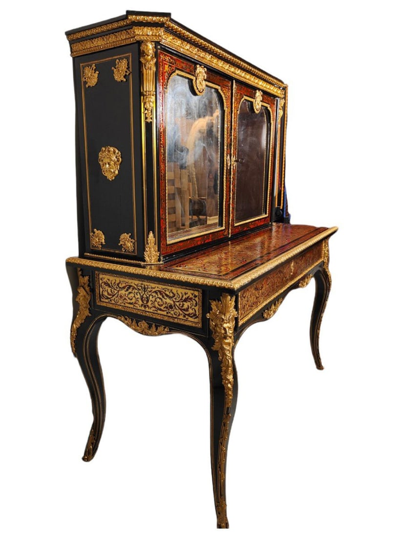 Boulle Bonheur Du Jour cabinet, 19th century (1 of 12)