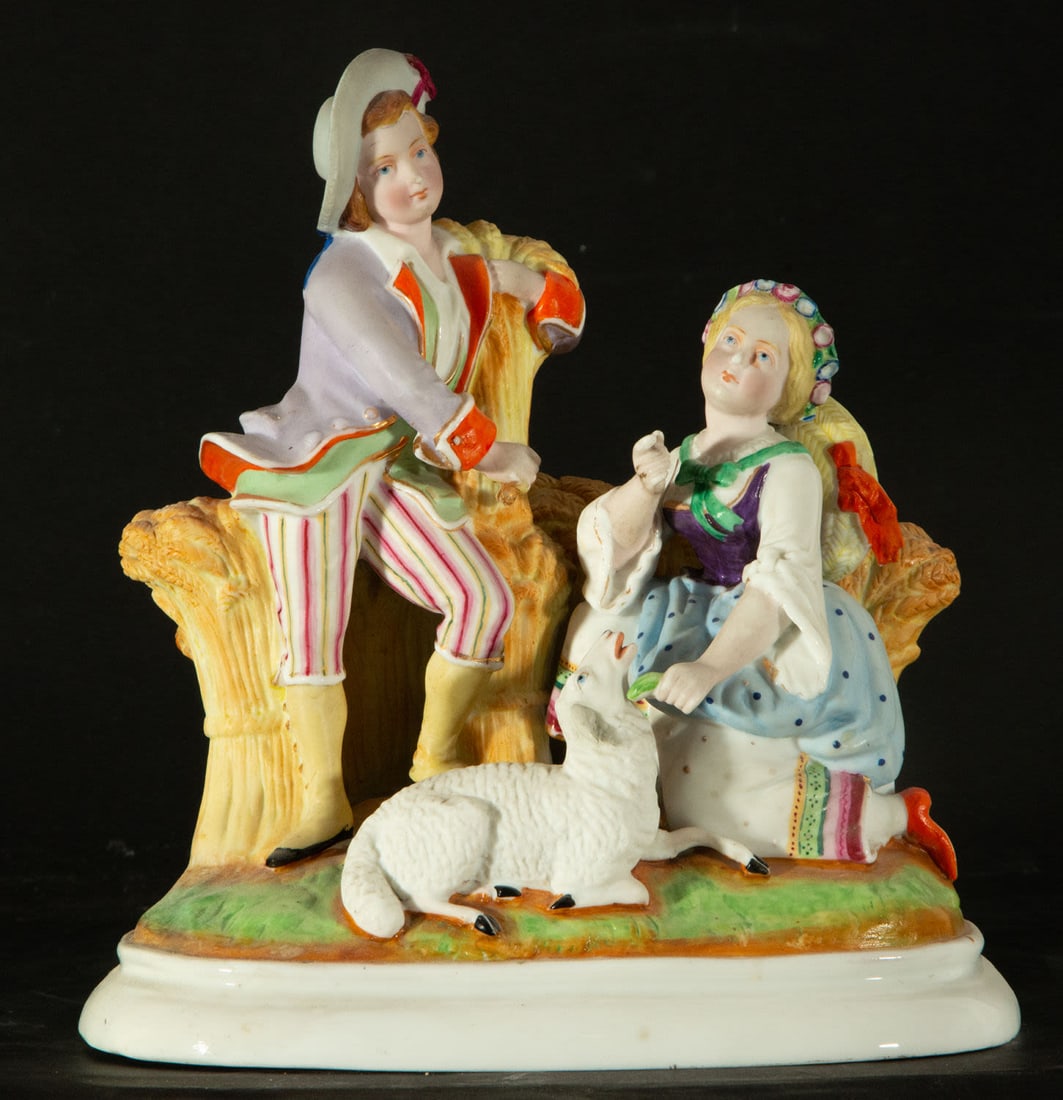 German biscuit porcelain group, 19th century (1 of 4)