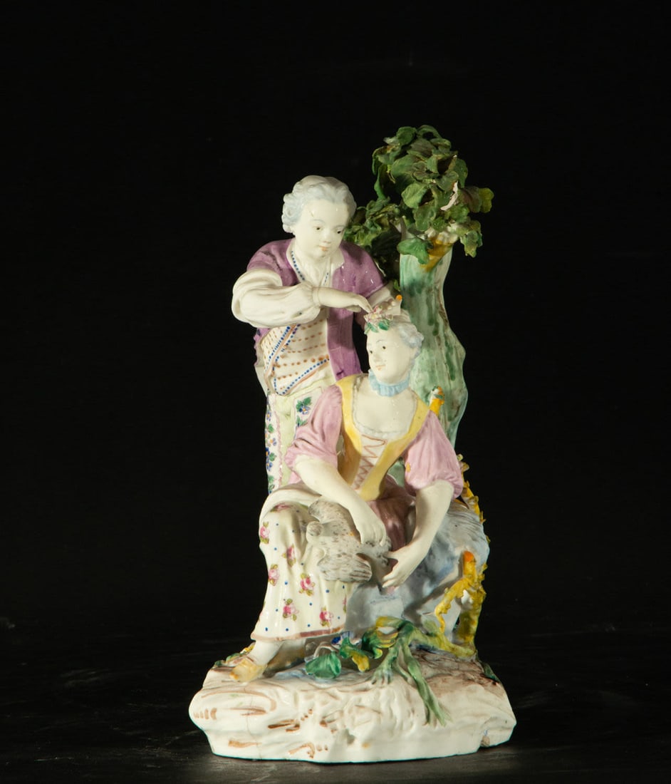 Gallant scene in English porcelain, 19th century (1 of 6)