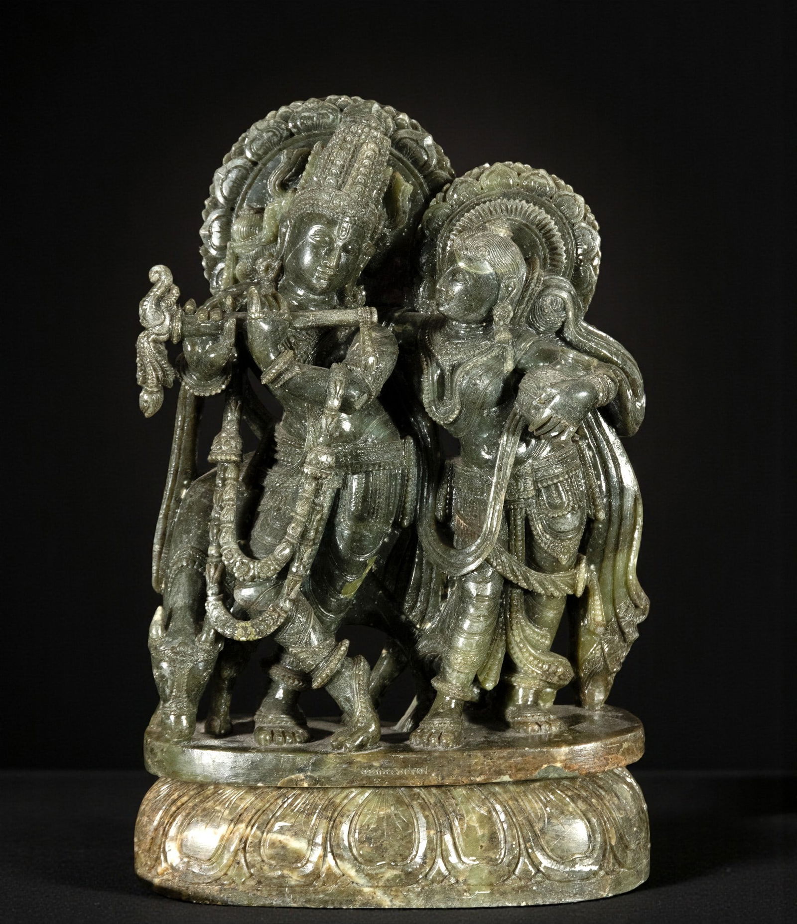 Exceptional 19th Century Chinese Spinach Jade Indian Group (1 of 12)