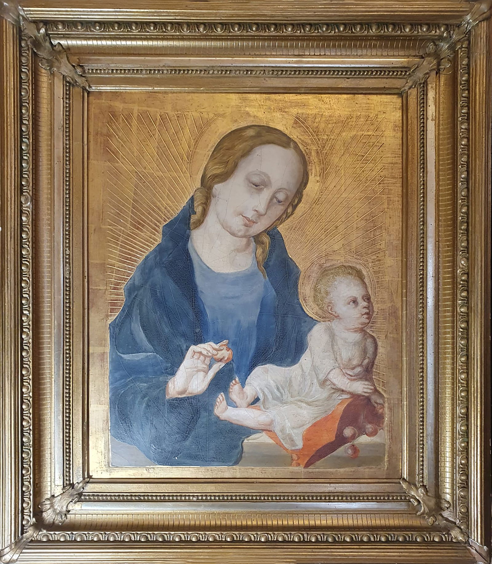 Exceptional Neo-Gothic Madonna, 19th century, based on models by Jos Van Cleeve (1 of 5)