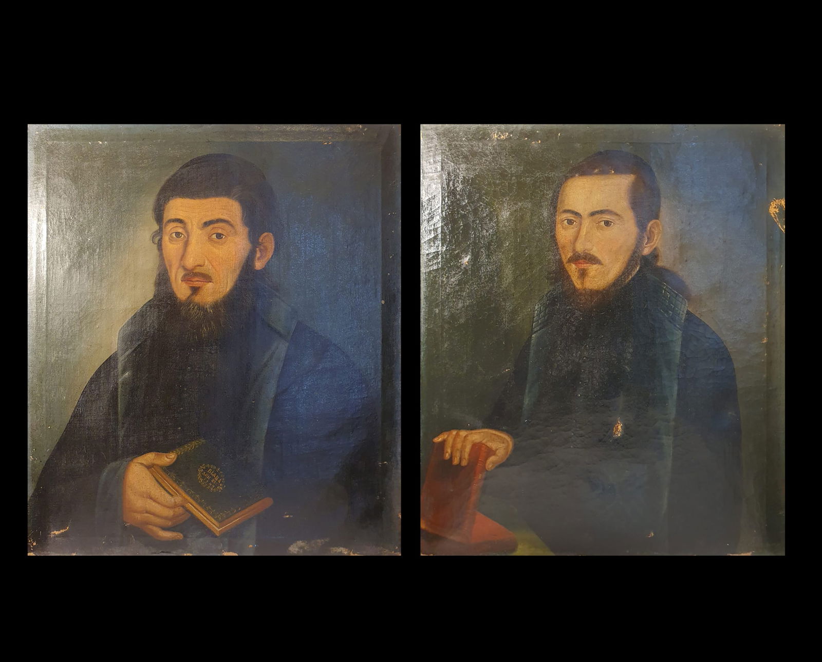 Pair of portraits of Romanian Orthodox priests. Romanian School. 19th Century (1 of 8)