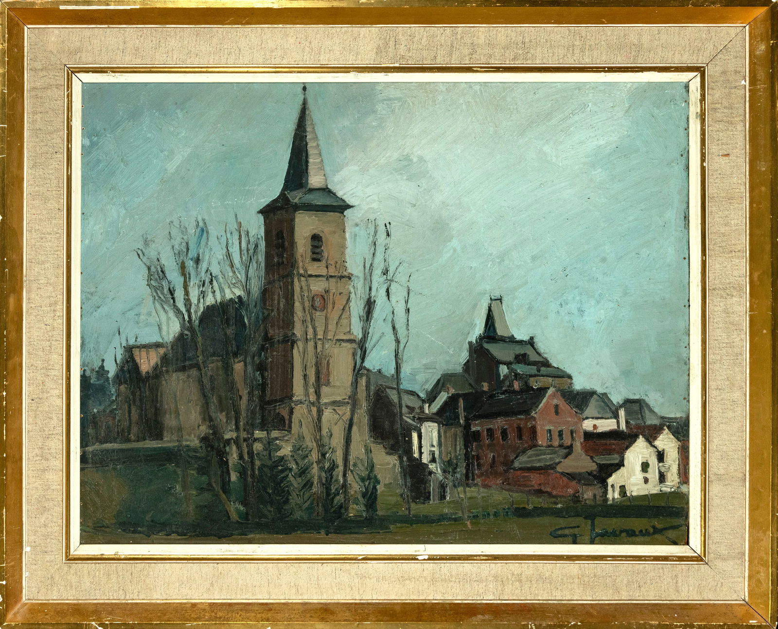 Ginette JAVAUX (1915-2005) - View of a Church (1 of 9)