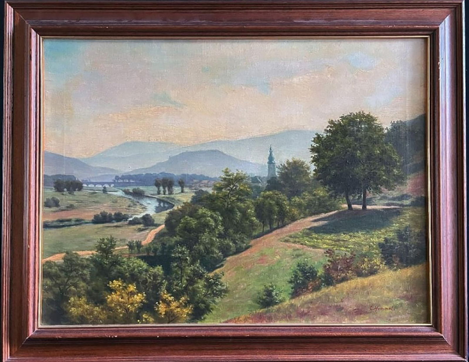 Conrad Hommel - German Artist (1883-1971): Measurements: 60x87cm, framed measurements: 74x94cm