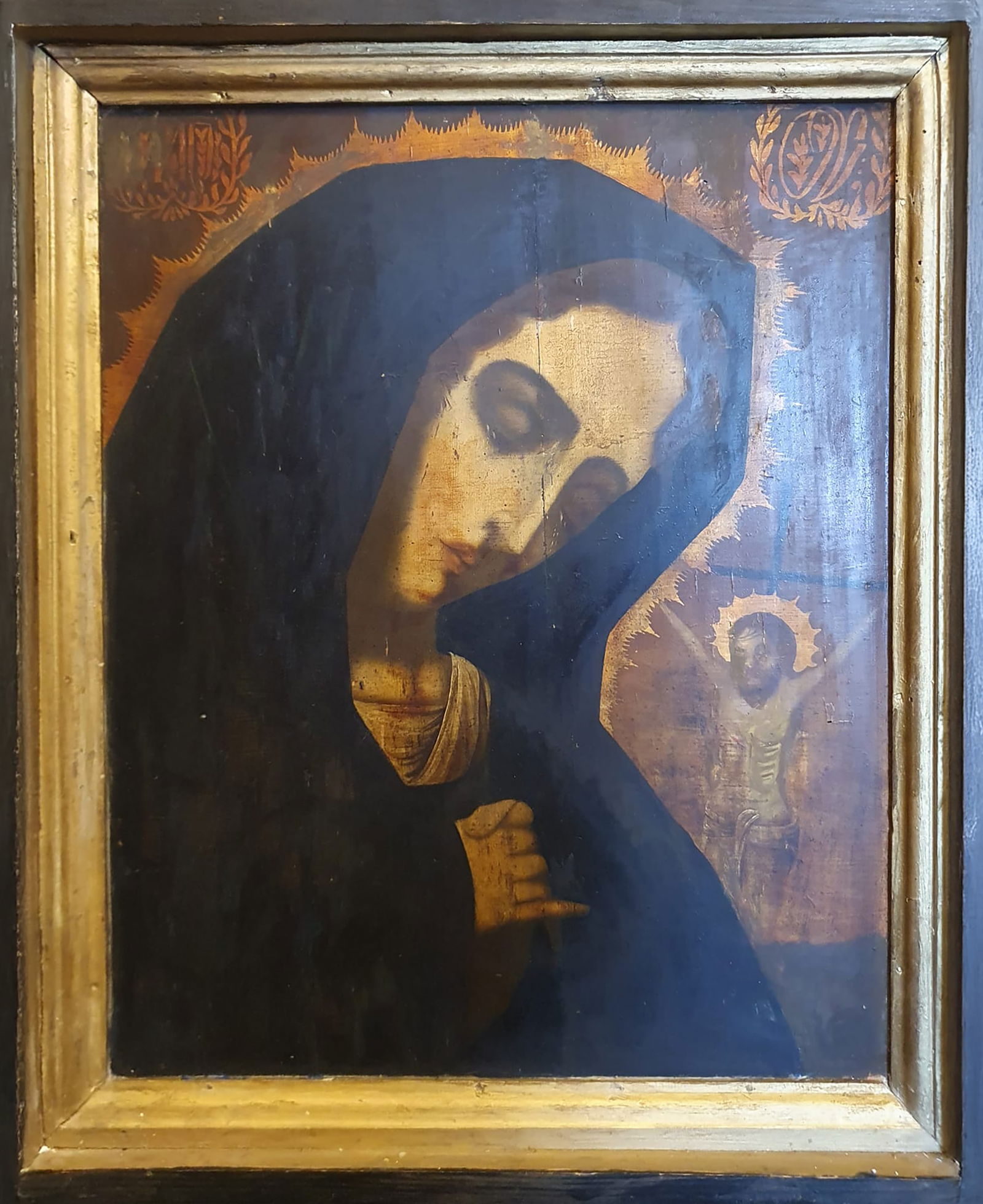 Large Orthodox Icon. Madonna - Hungary or Romania, probably Transylvania, 18th century: 50x59cm