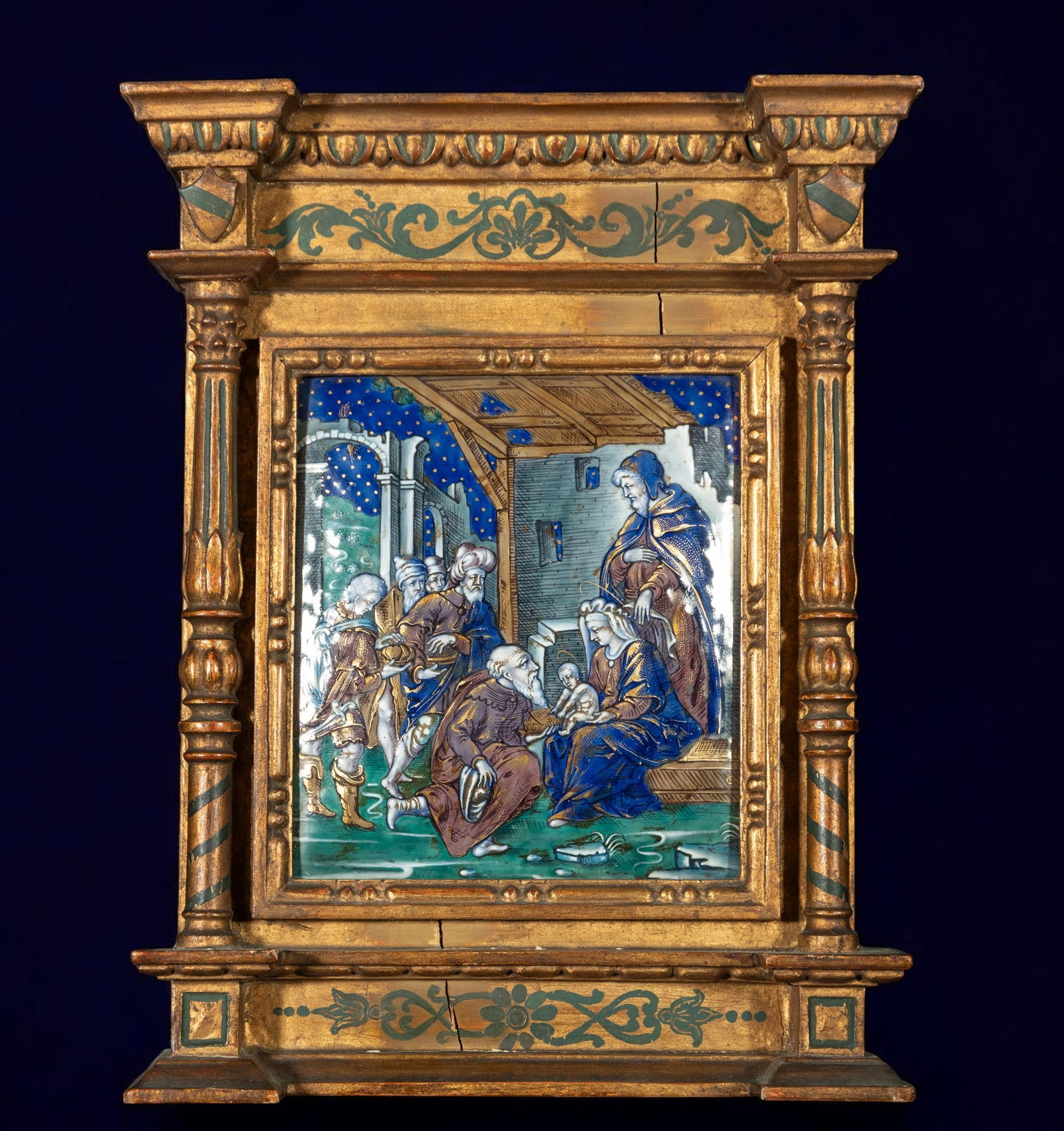 19th century Limoges Neo-Gothic enamel with Tabernacle frame (1 of 4)